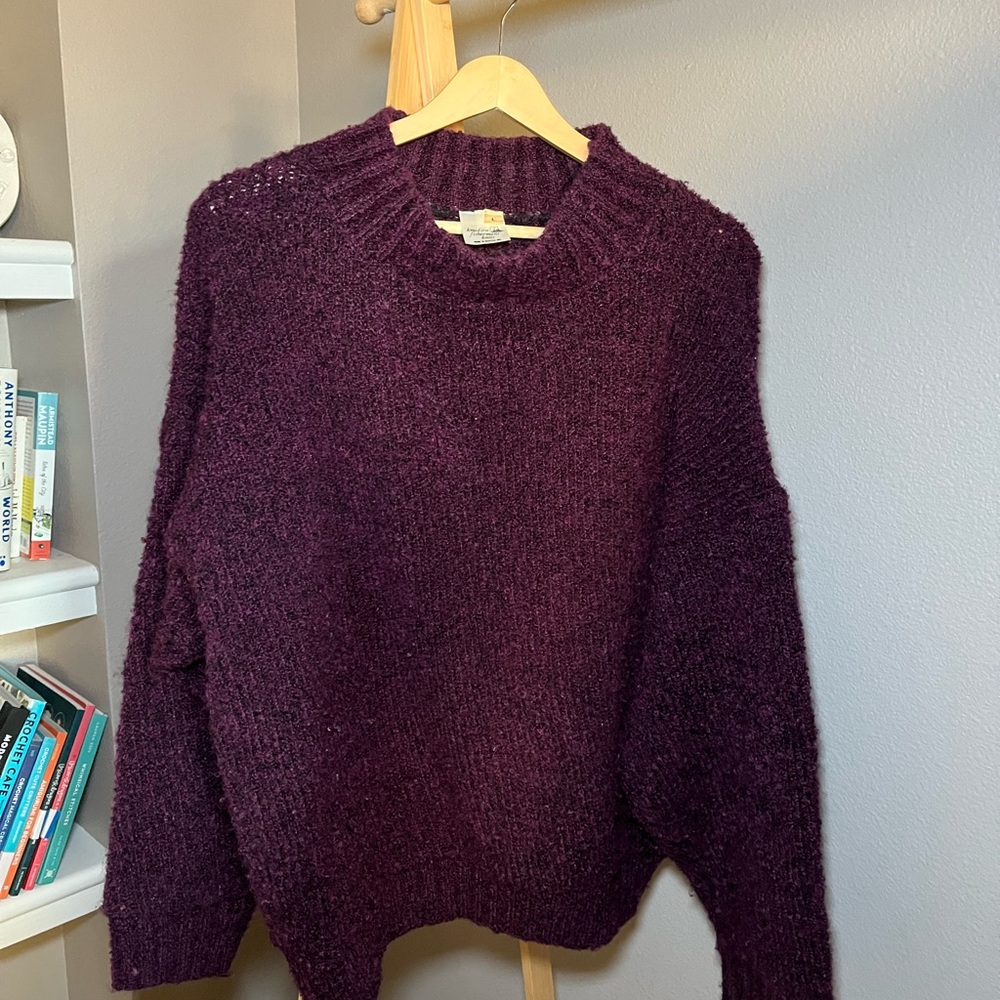 Cozy Purple Crew Neck Sweater
